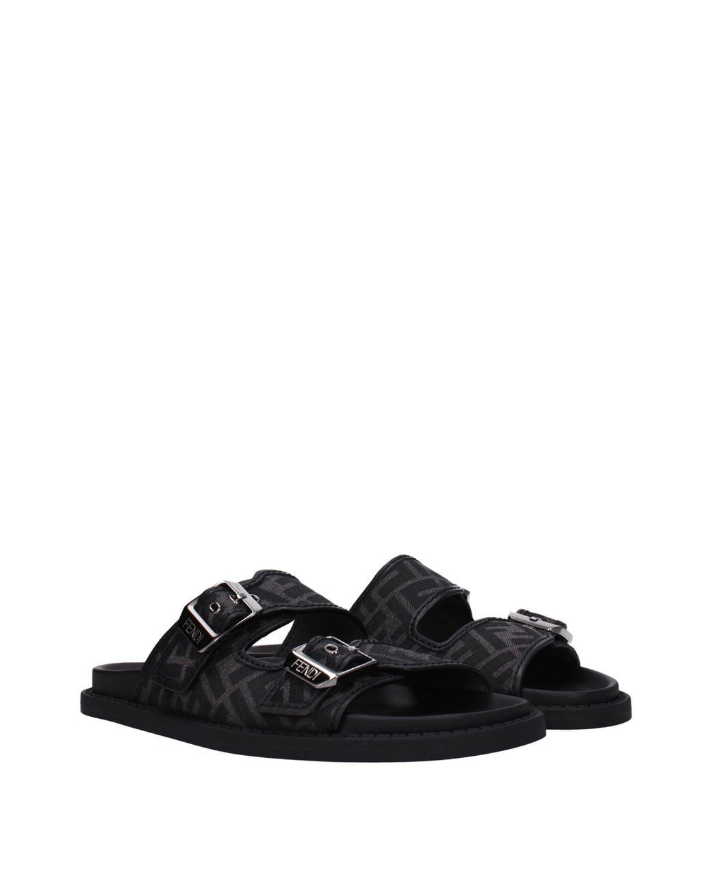 Fendi Black Slippers And Clogs Fabric