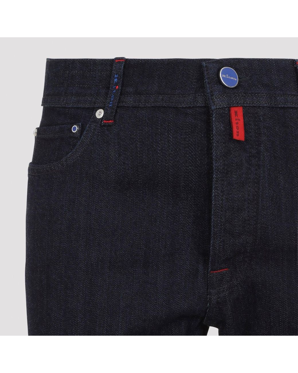 Kiton Blue Indaco Cotton Pants for men