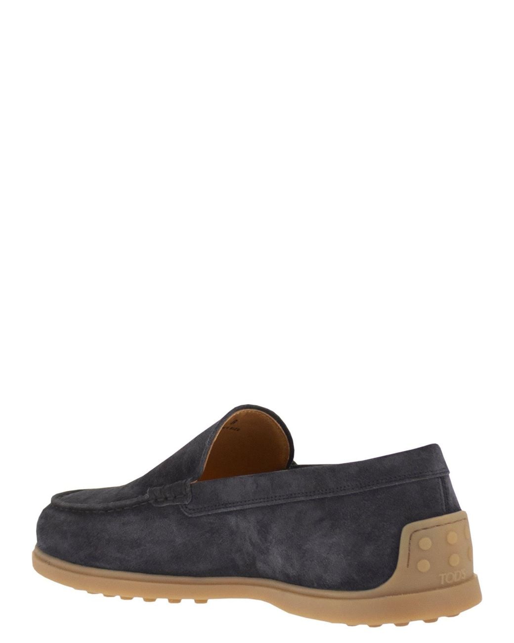 Tod's Blue Suede Leather Slipper Moccasin
