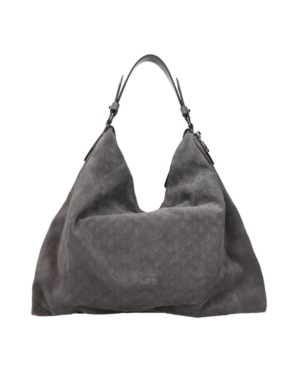 Jimmy Choo Gray Shoulder Bags Anna Chamois/Storm