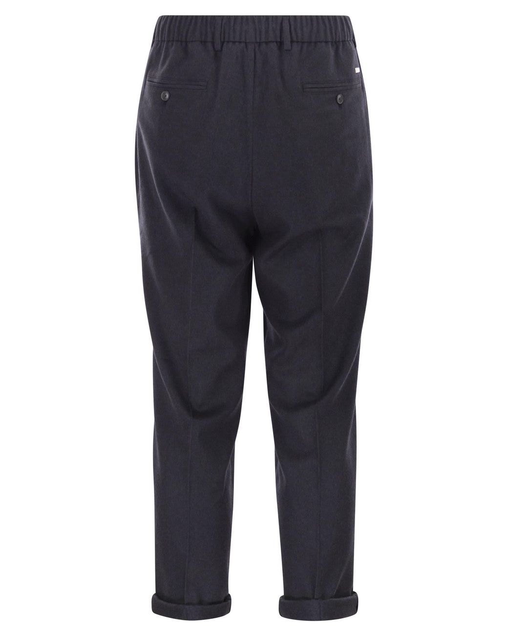 Herno Blue Cashmere And Silk Trousers for men