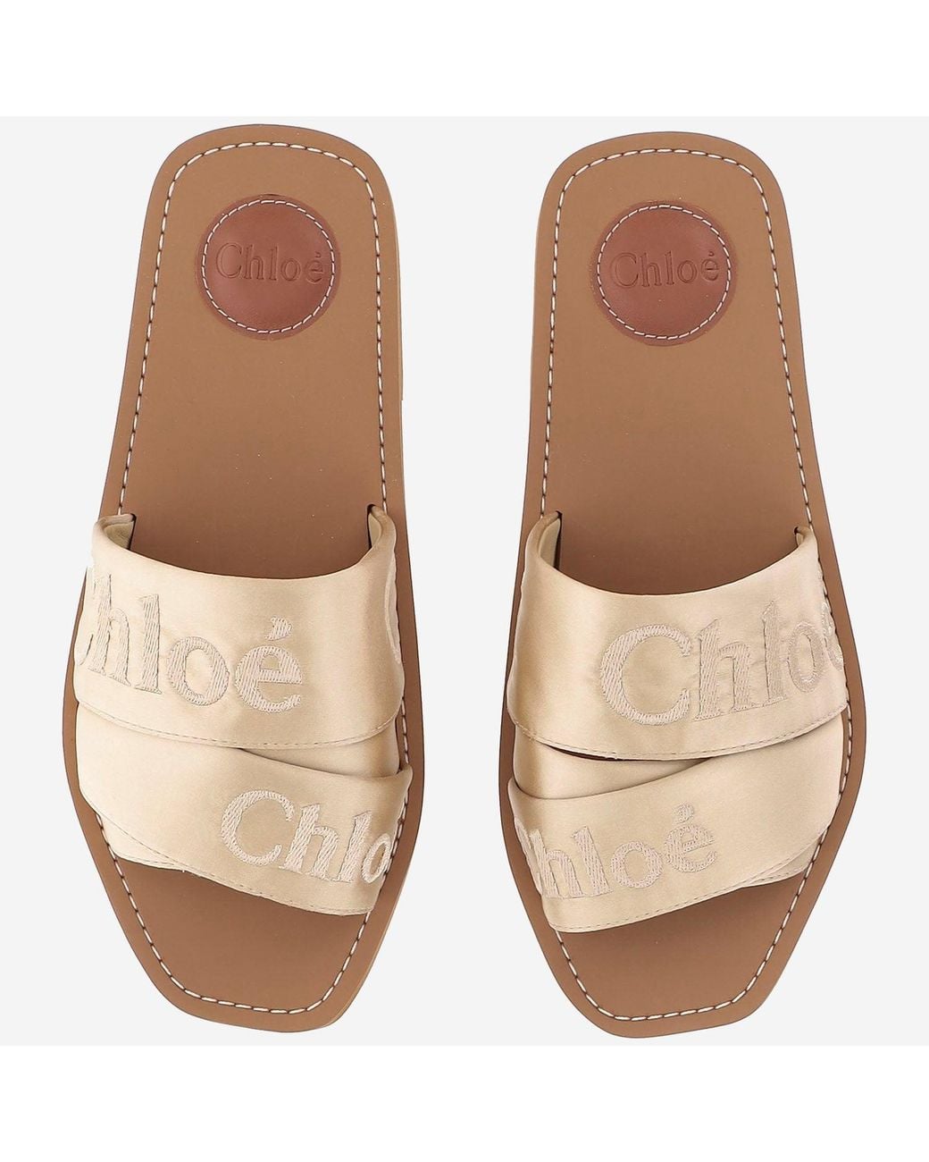 Chloé Natural Woody Flat Sandals