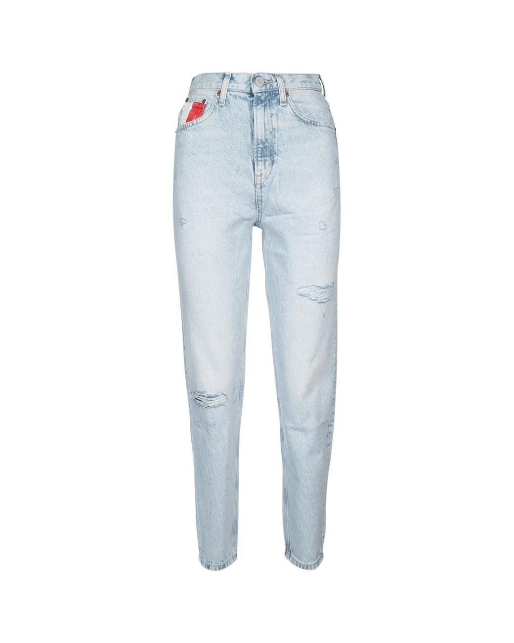 Tommy Hilfiger Blue Tommy Hilfiger Jeans Distressed Light-Wash Denim Jeans