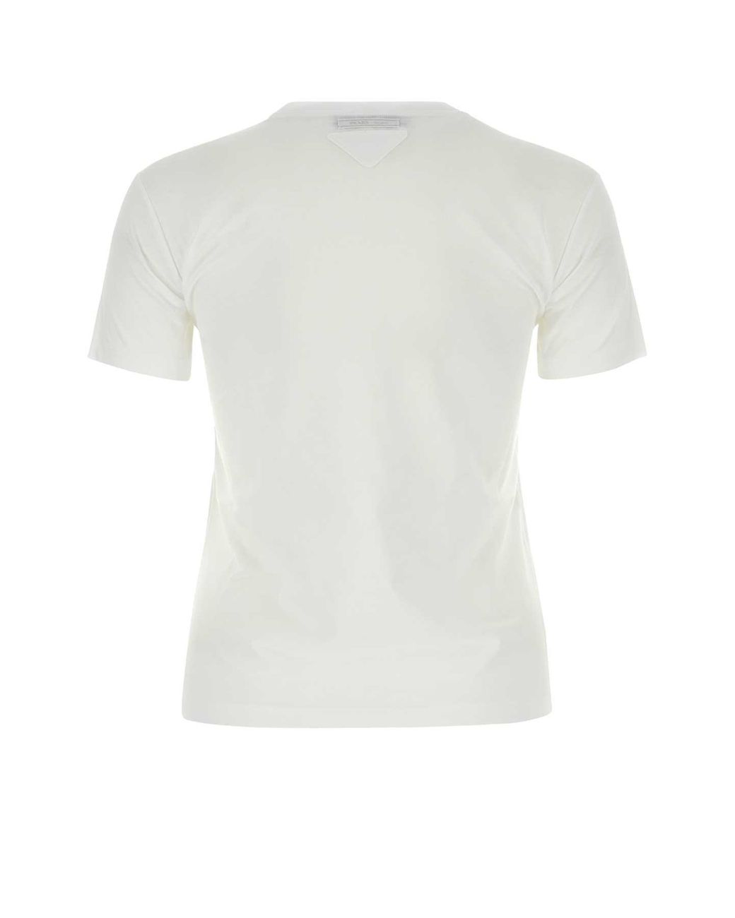 Prada White Solid Crew Neck T-Shirt