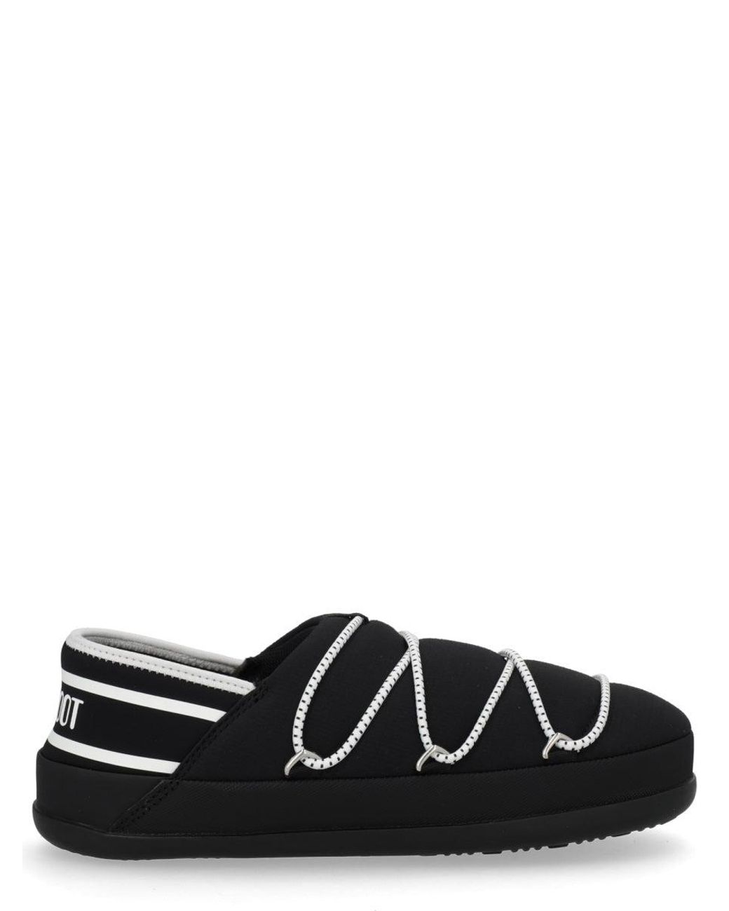 Moon Boot Black Logo Slippers