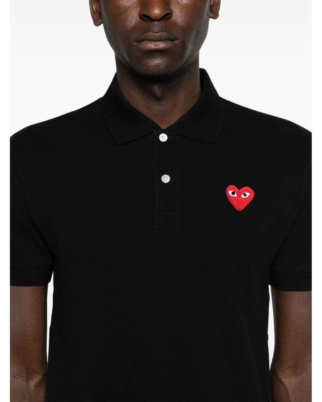 Comme des Garçons Black Comme Des Garcons Logo Cotton Polo Shirt