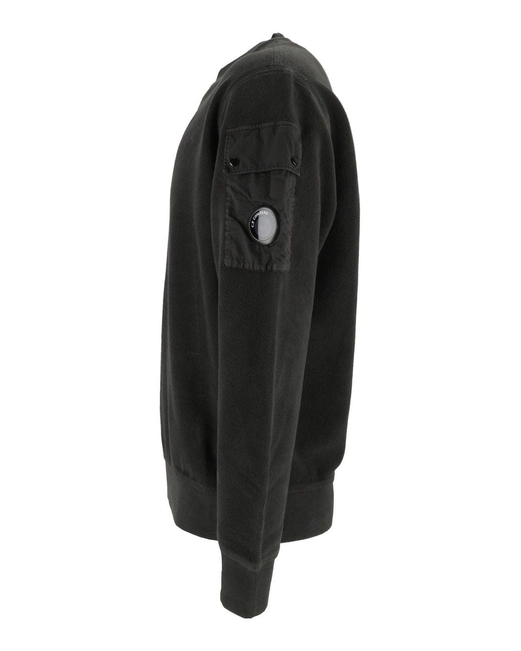 C P Company Black Sweatshirts Crew Neck