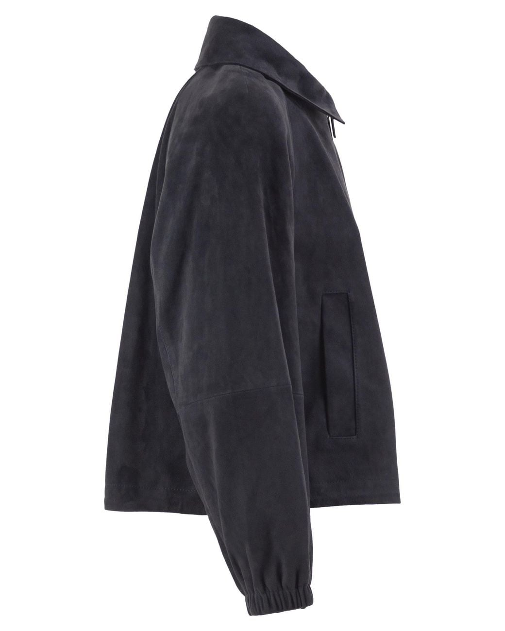 Weekend by Maxmara Blue Wkdzuppa Suede Goatskin Jacket