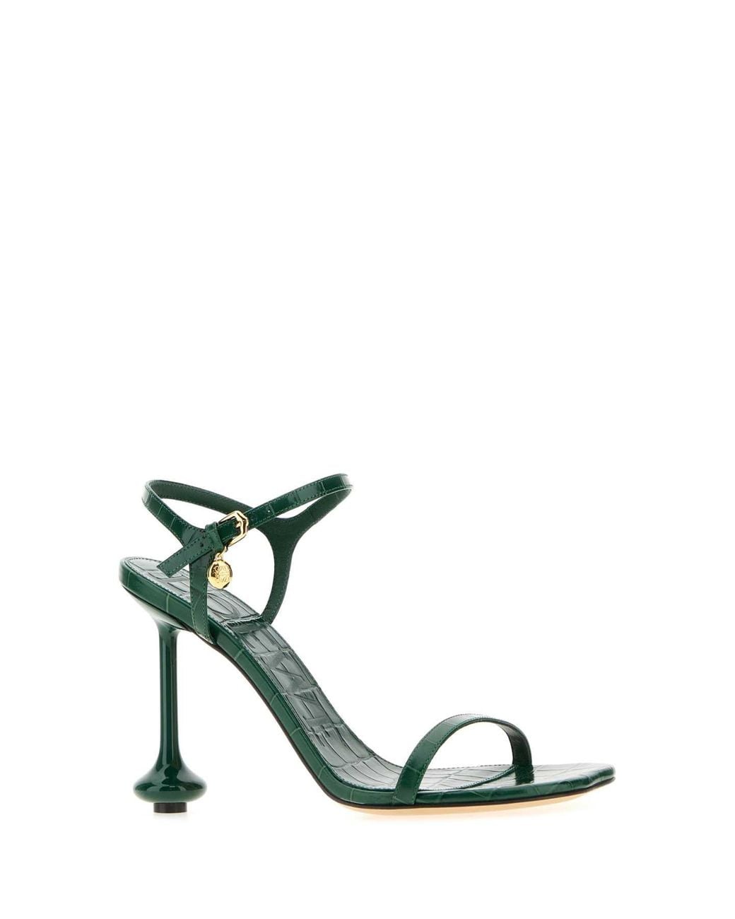 Loewe Black Dark Leather Toy Sandals