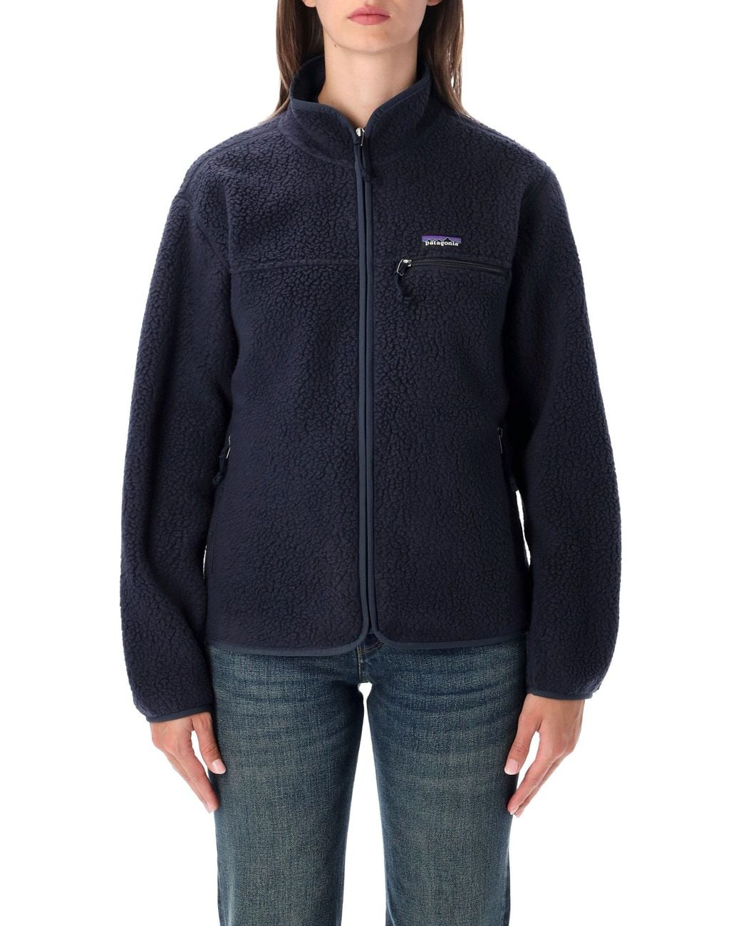 Patagonia Blue Retro Pile Double-Sided Brushed Fleece Jacket
