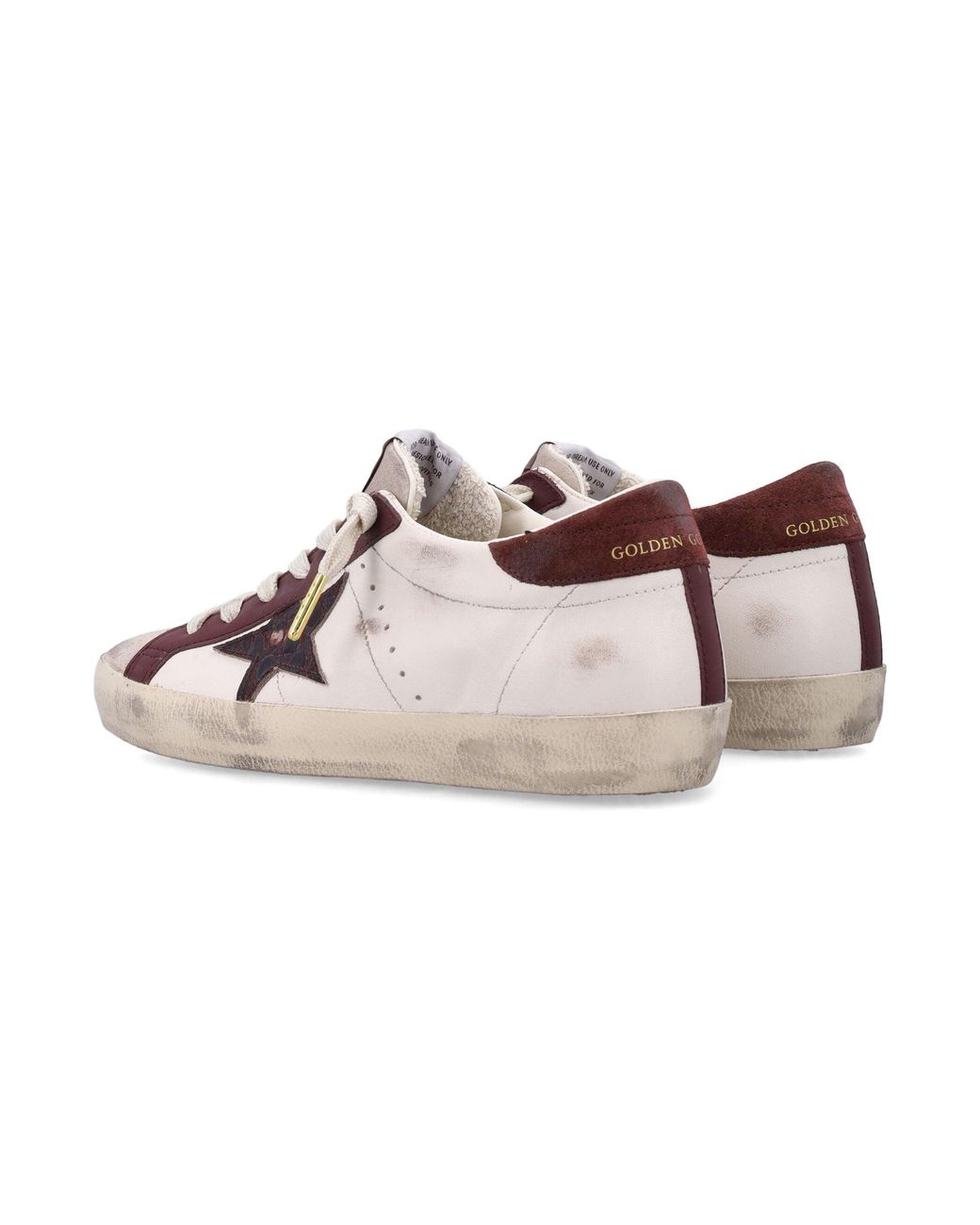 Golden Goose Deluxe Brand Pink Superstar Star-Embellished Leather Sneakers With Vintage-Effect Finish
