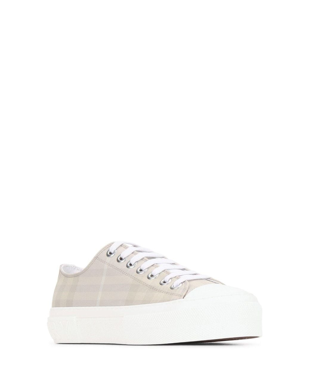 Burberry White Check-Print Trainer Sneakers For
