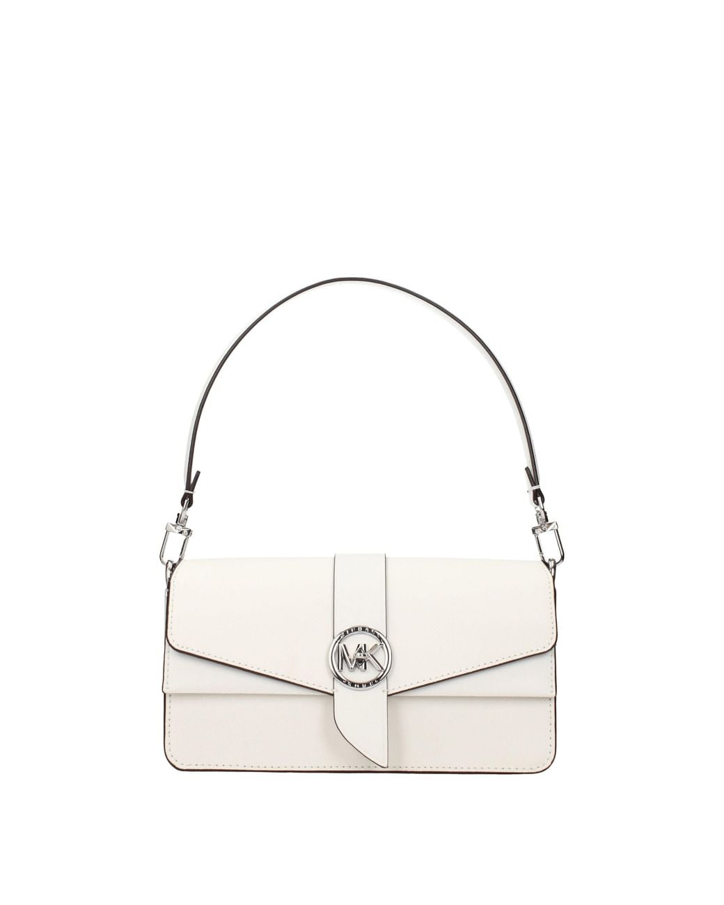 Michael Kors Natural Borse A Mano Greenwich Md Donna Pelle Bianco/Bianco Ottico
