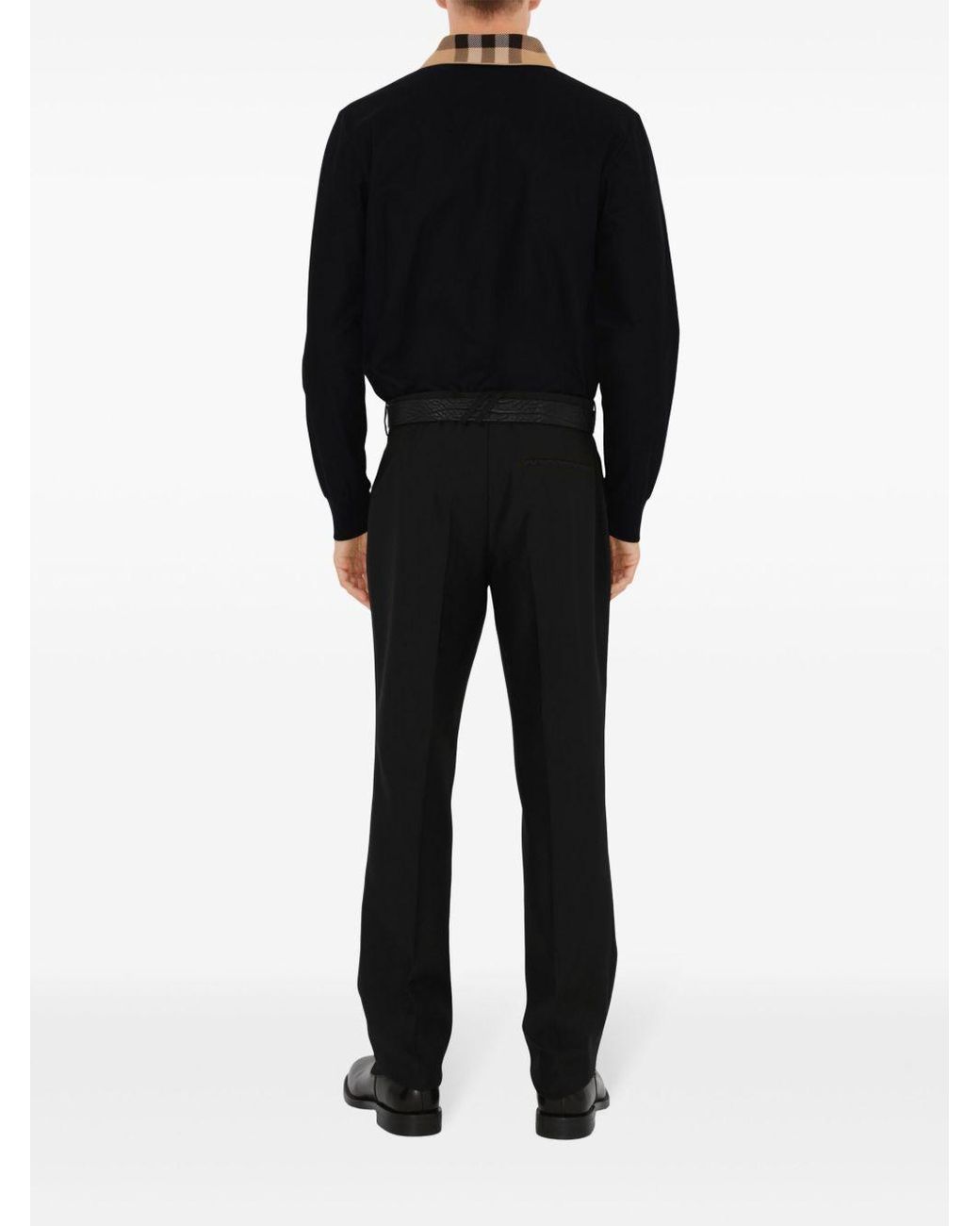 Burberry Black Cotton Polo Shirt