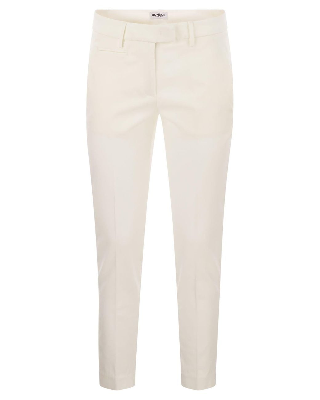 Dondup White Perfect Slim Fit Stretch Trousers