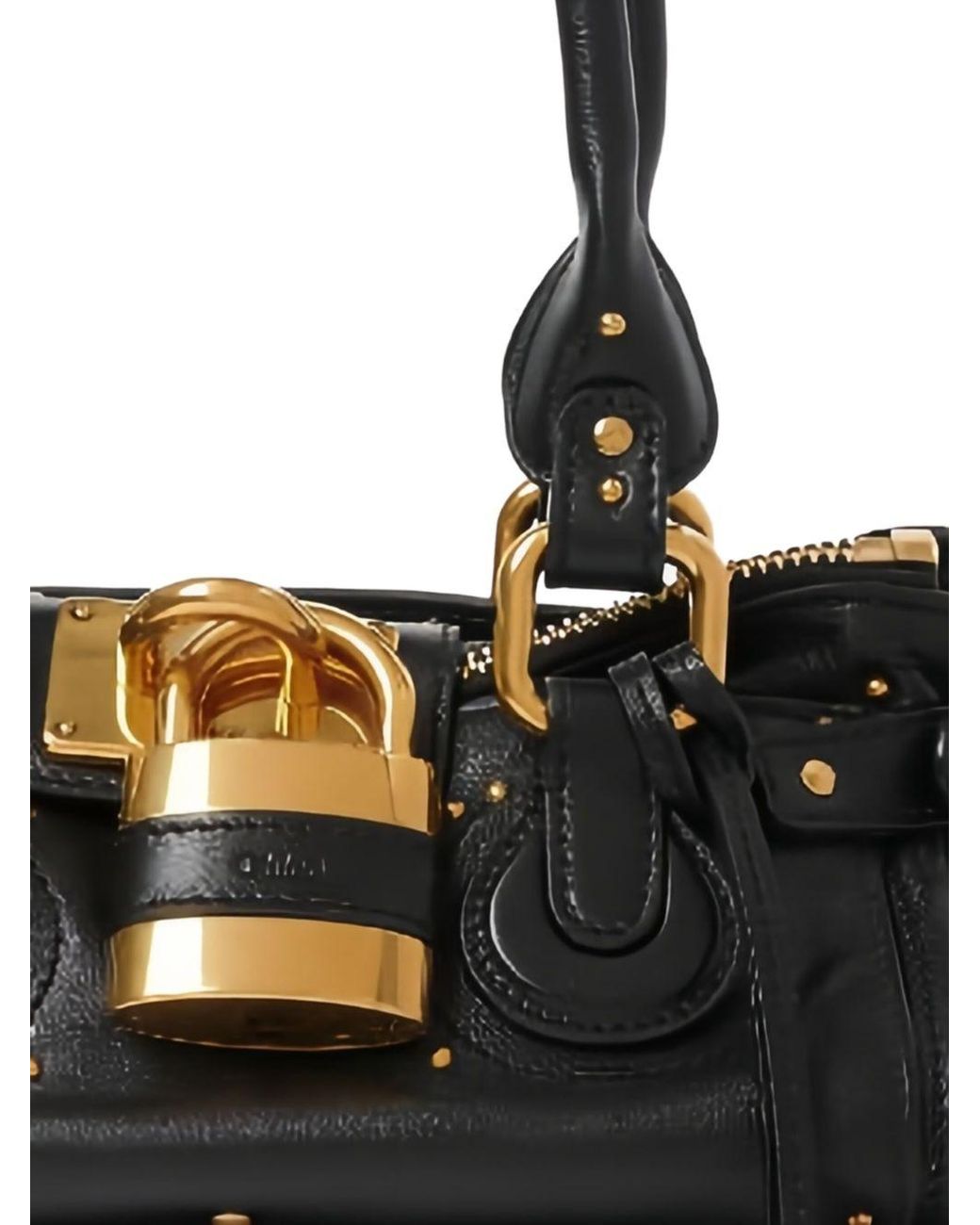 Chloé Black Paddington Leather Shoulder Bag