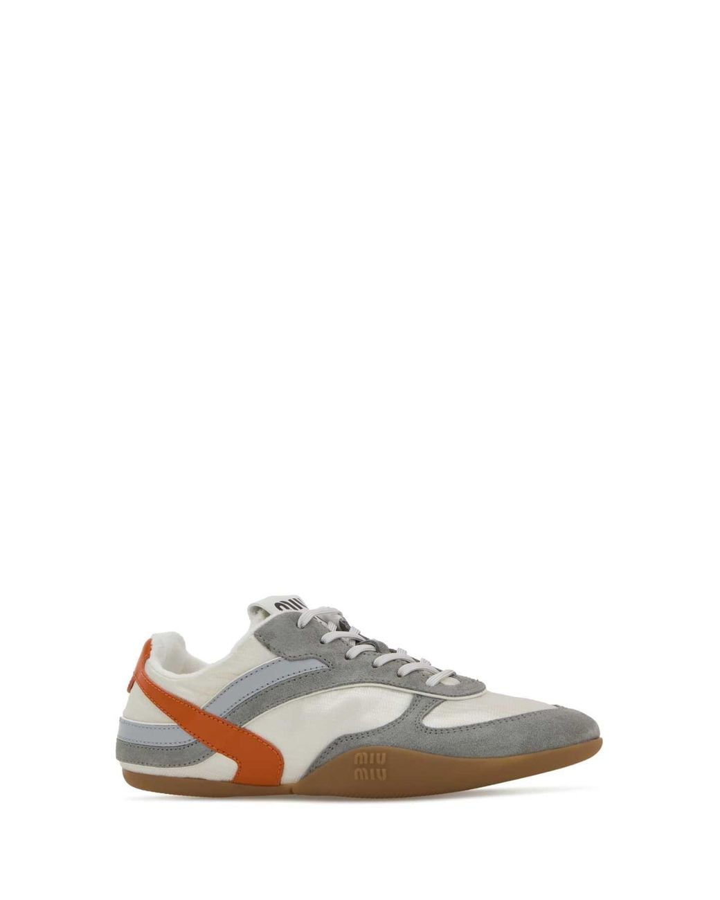 Miu Miu White Lace Up Sneakers