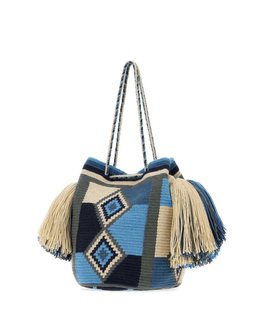 J.W. Anderson Blue Jw Anderson Embroidered Fabric Wayuu Bucket Bag