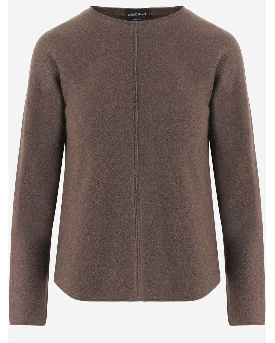 Giorgio Armani Brown Silk And Cashmere Blend Sweater