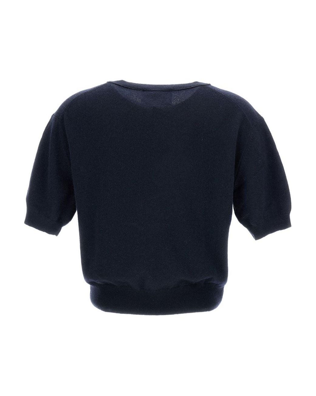 Lisa Yang Blue Genevra Cashmere Top