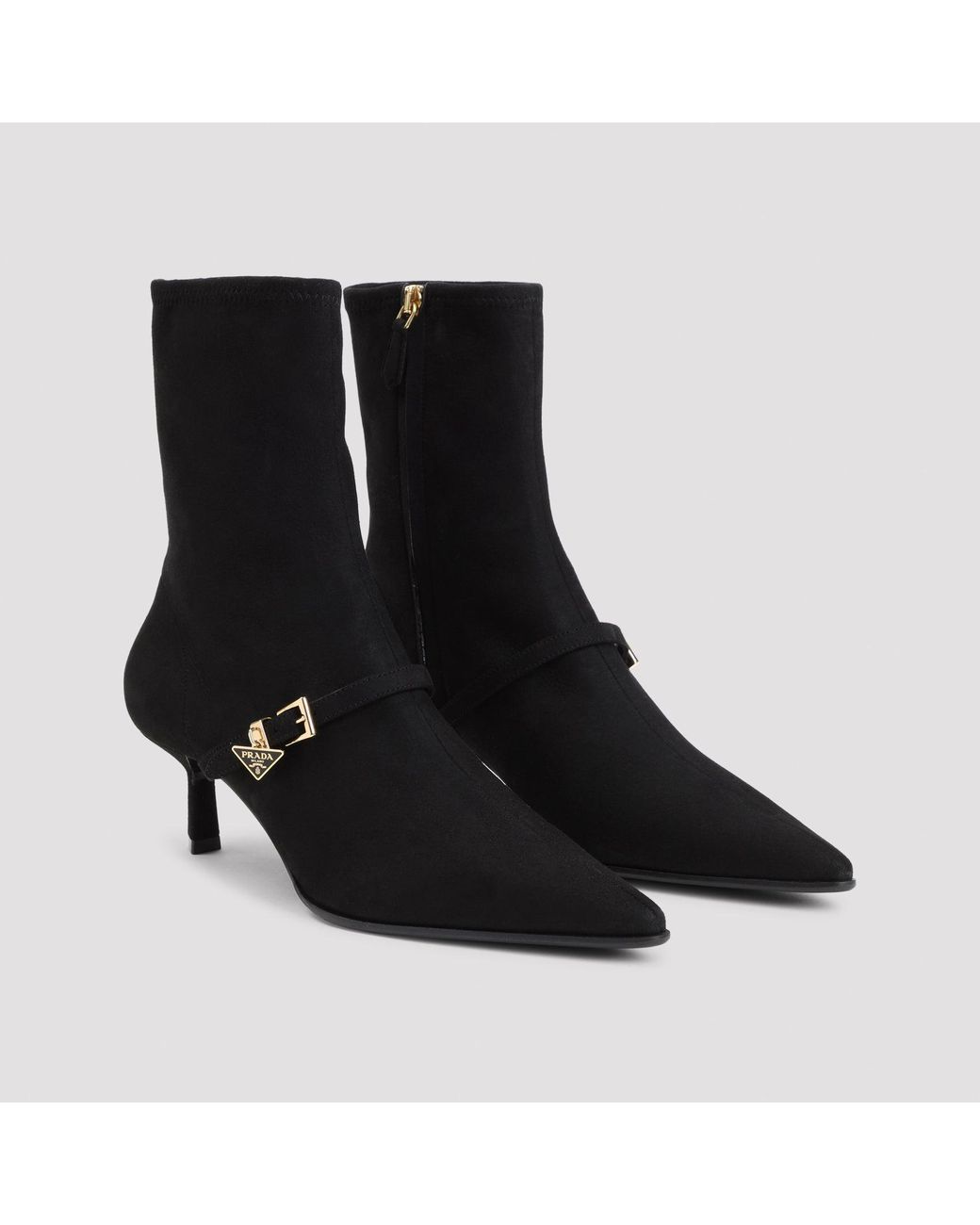 Prada Black Wildlederstiefel
