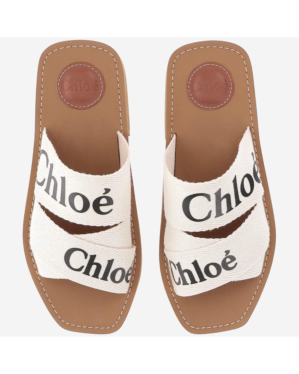 Chloé White Woody Heeled Sandals