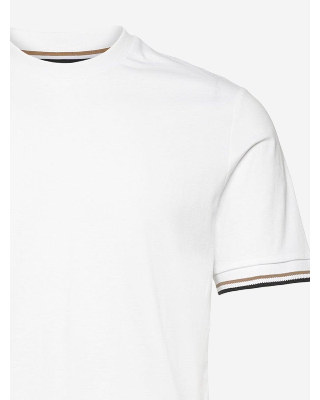 Boss White Cotton T Shirt