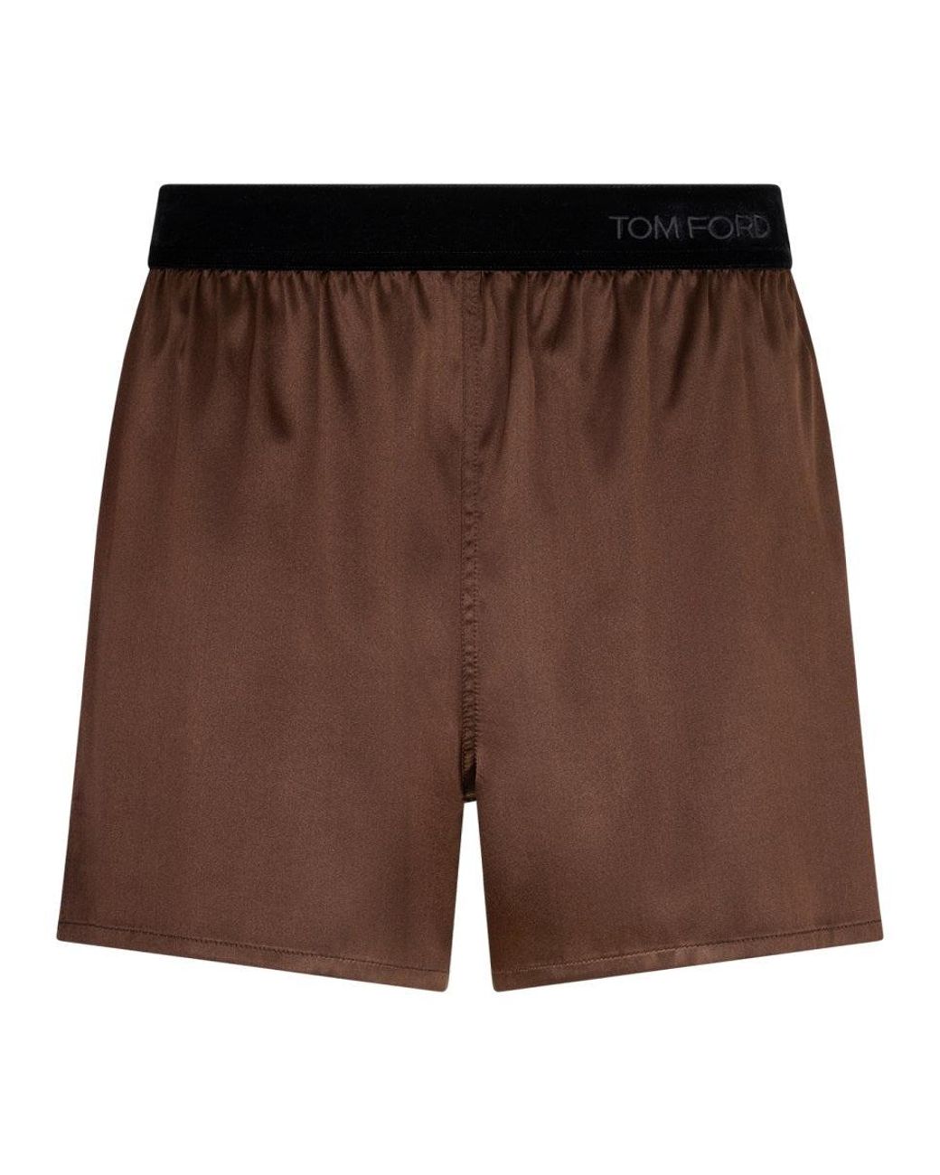 Tom Ford Brown Silk Pajama Shorts