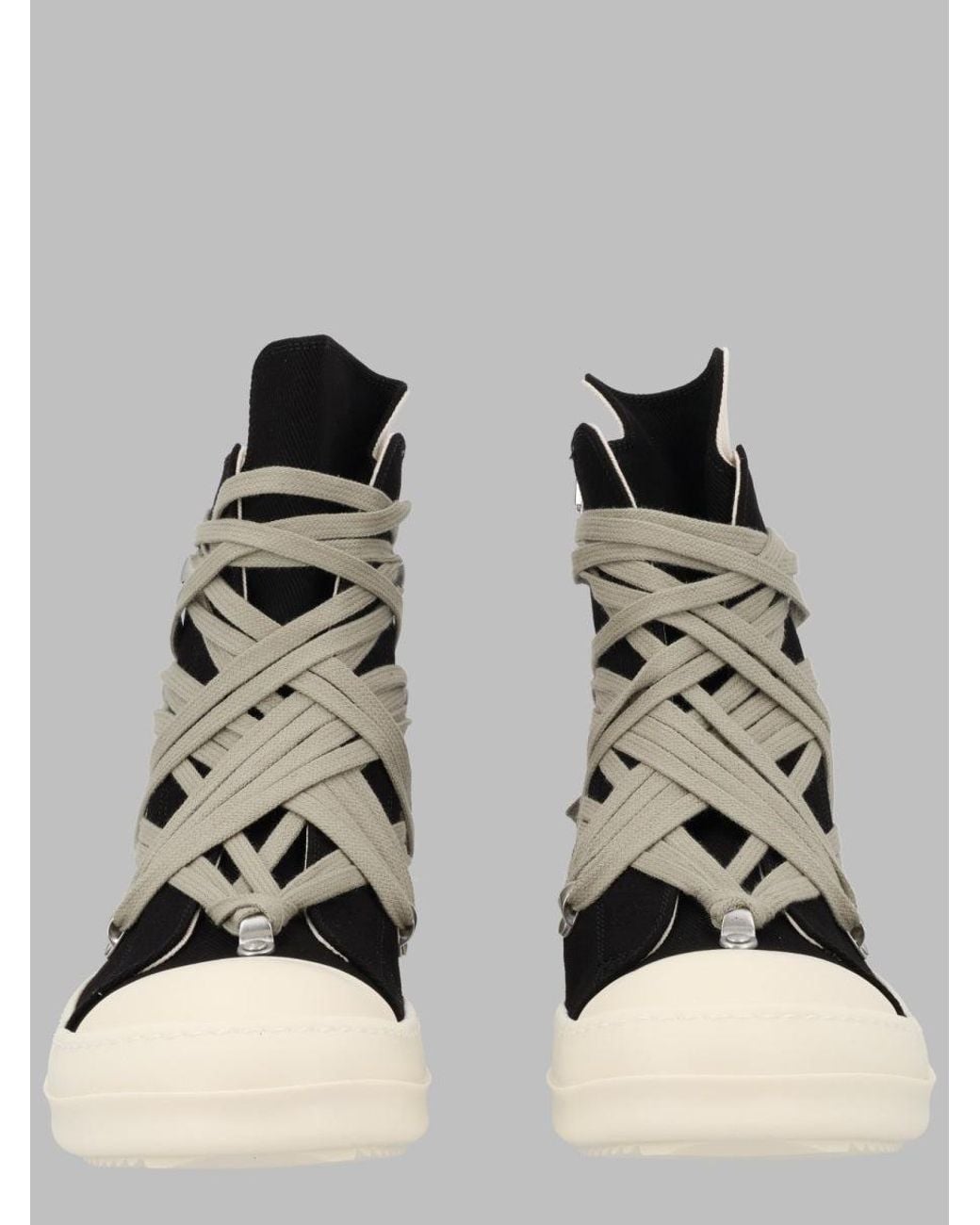 Rick Owens Black High-Top Lace-Up Sneakers for men