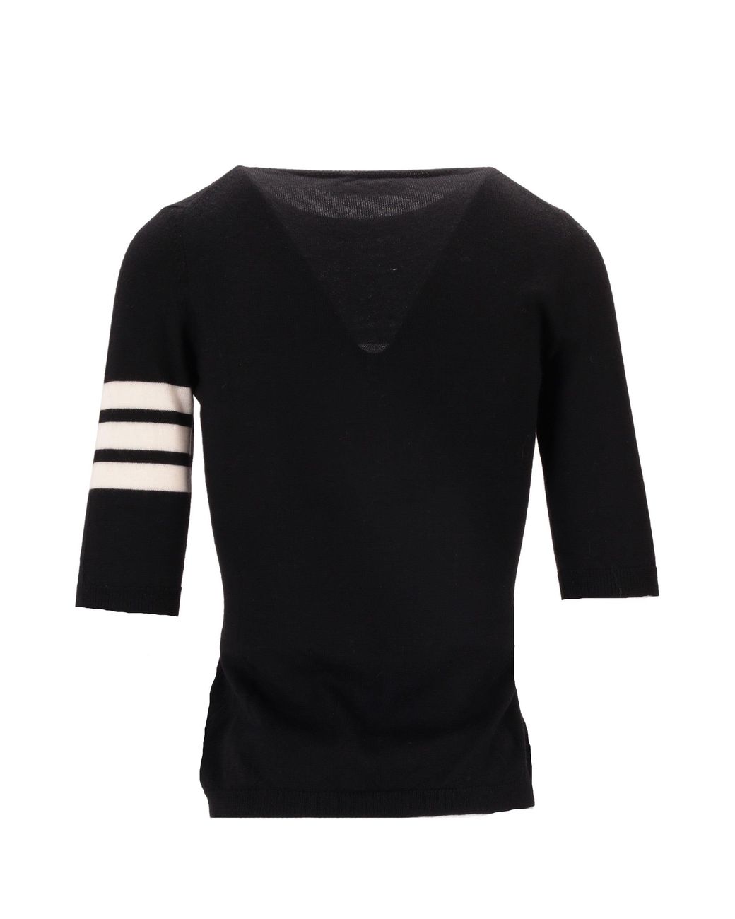 LA ROSE Black 3/4 Merino Wool Knitwear