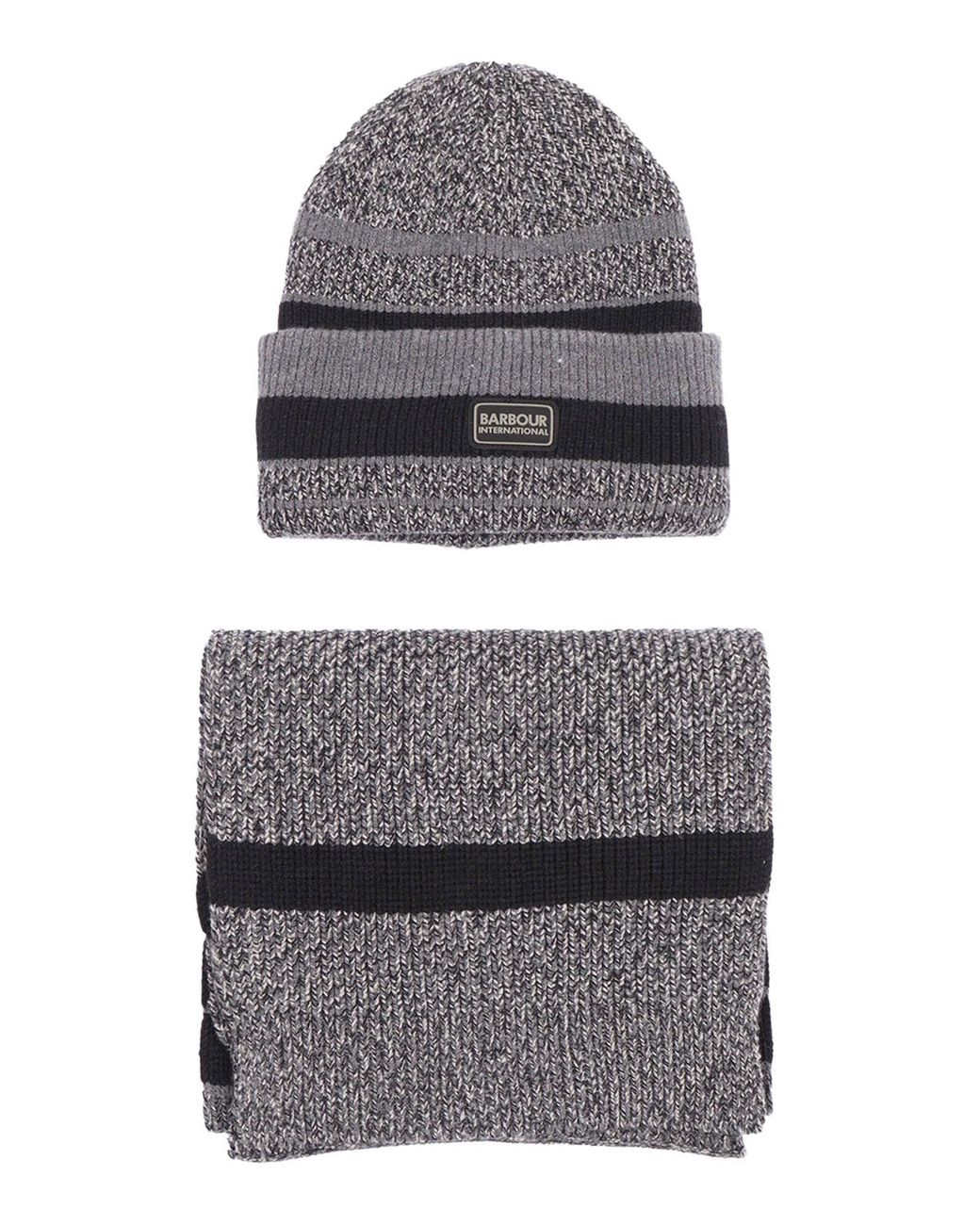 Barbour Gray Boston Beanie & Scarf Gift Set