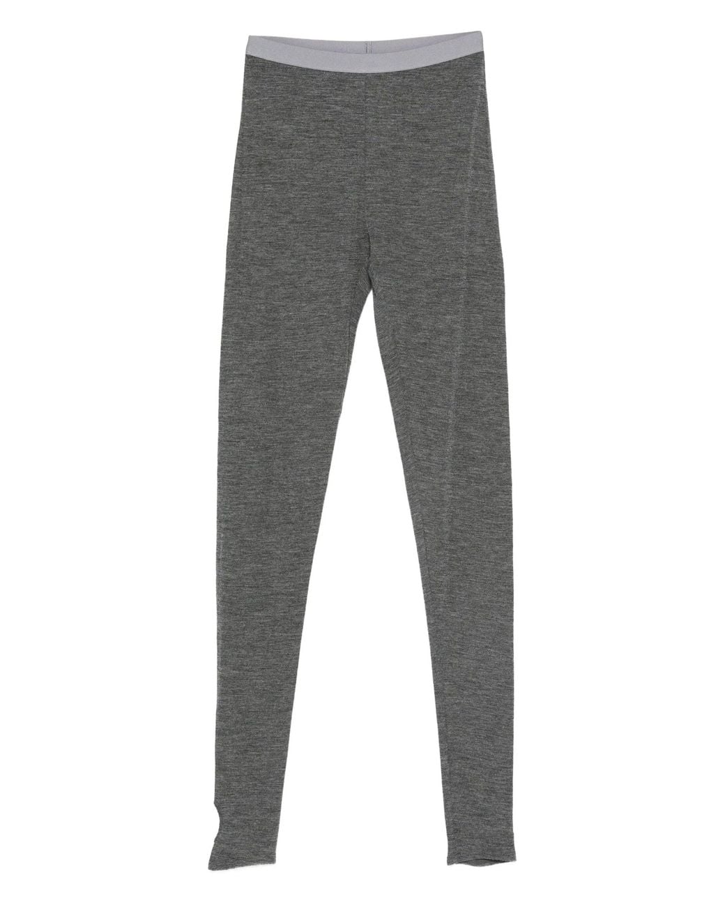 Forte_forte Gray Wool Ribbed Jersey Leggings With Spats Clothing