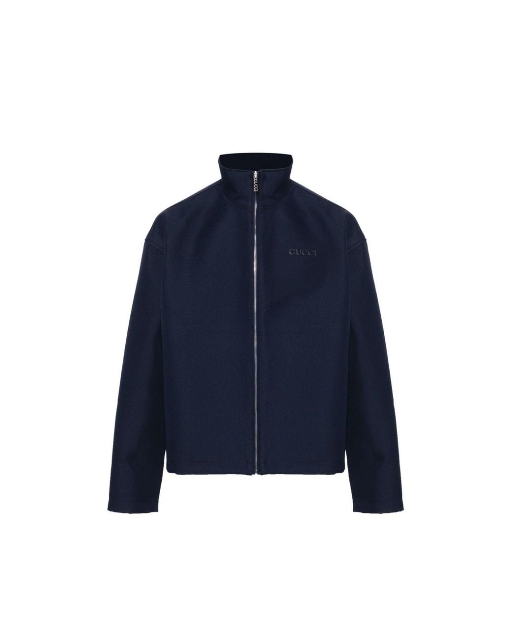 Gucci Blue Wool Long Sleeve Bomber Jacket for men
