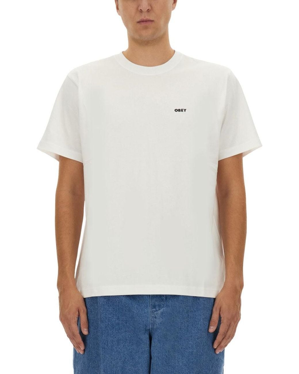 Obey White T-Shirt With Logo for men