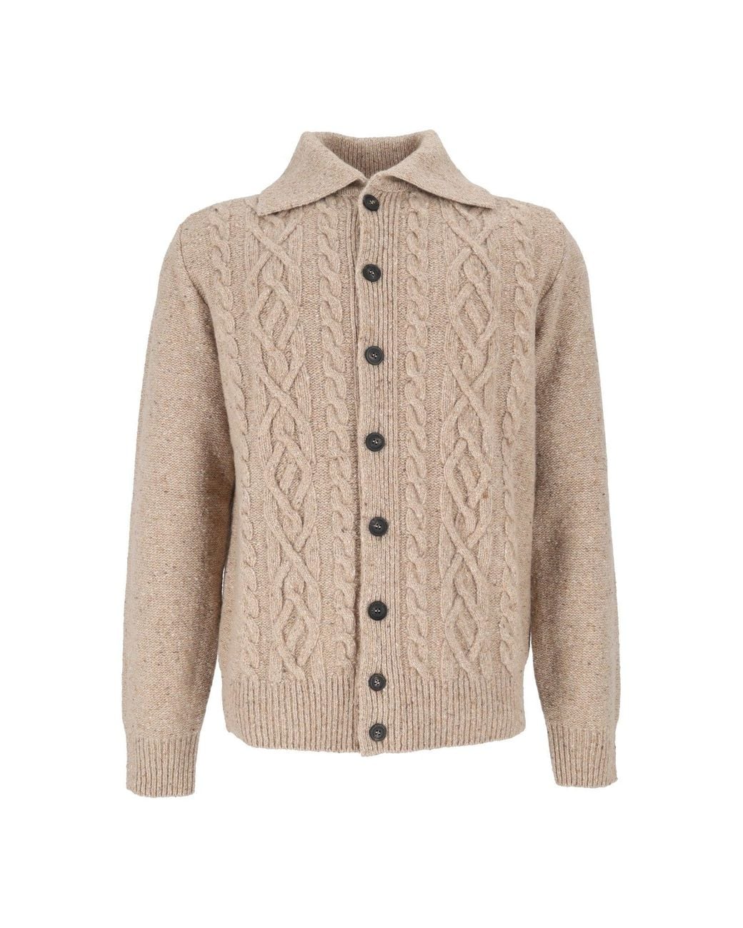 Peserico Natural Textured Cable Knit Cable Knit Sweater for men