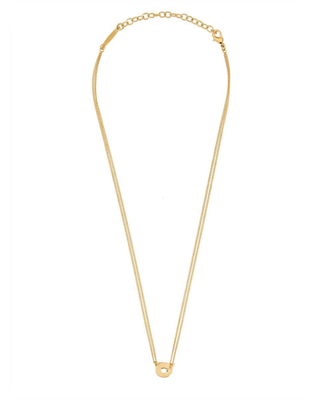 Ferragamo Metallic Collana Con Ciondolo Gancini