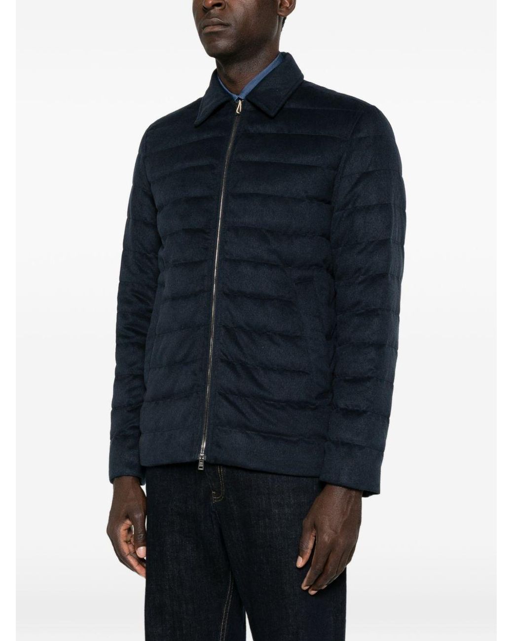 Herno Blue Zipped Nylon Jacket