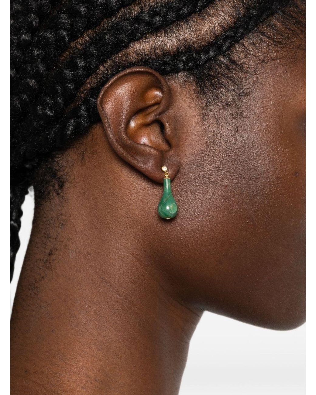 Totême Green Jade Drop Earrings