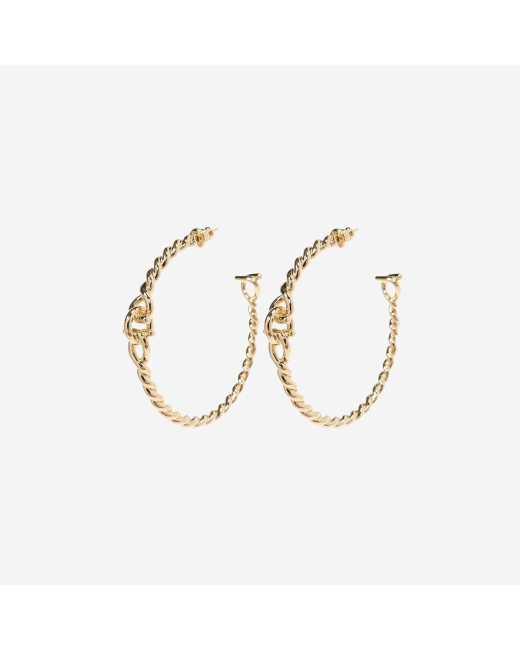 Ferragamo Metallic Brass Hook Earrings
