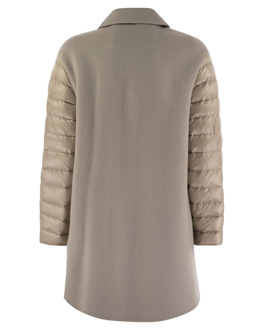 Herno Gray Coat With Down Sleeves