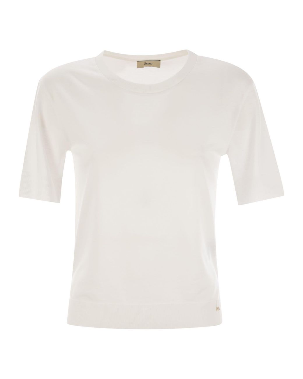 Herno White Lyocell And Cotton T-Shirt