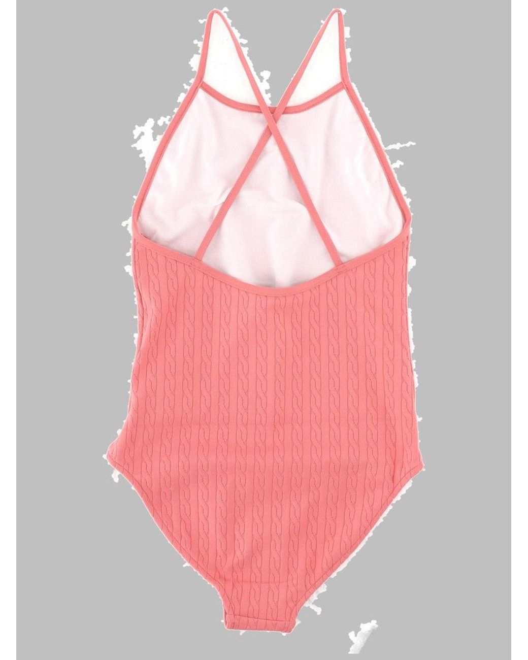 Polo Ralph Lauren Pink Knit Hipster Swim One Piece For Girls