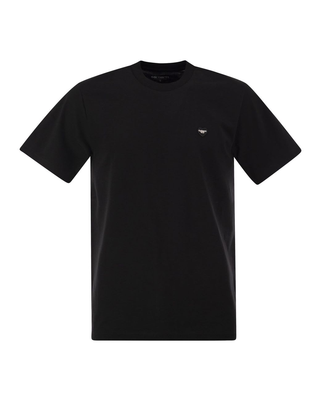 Carhartt Black Organic Cotton Single Jersey Crew Neck T-Shirt With Heart Logo