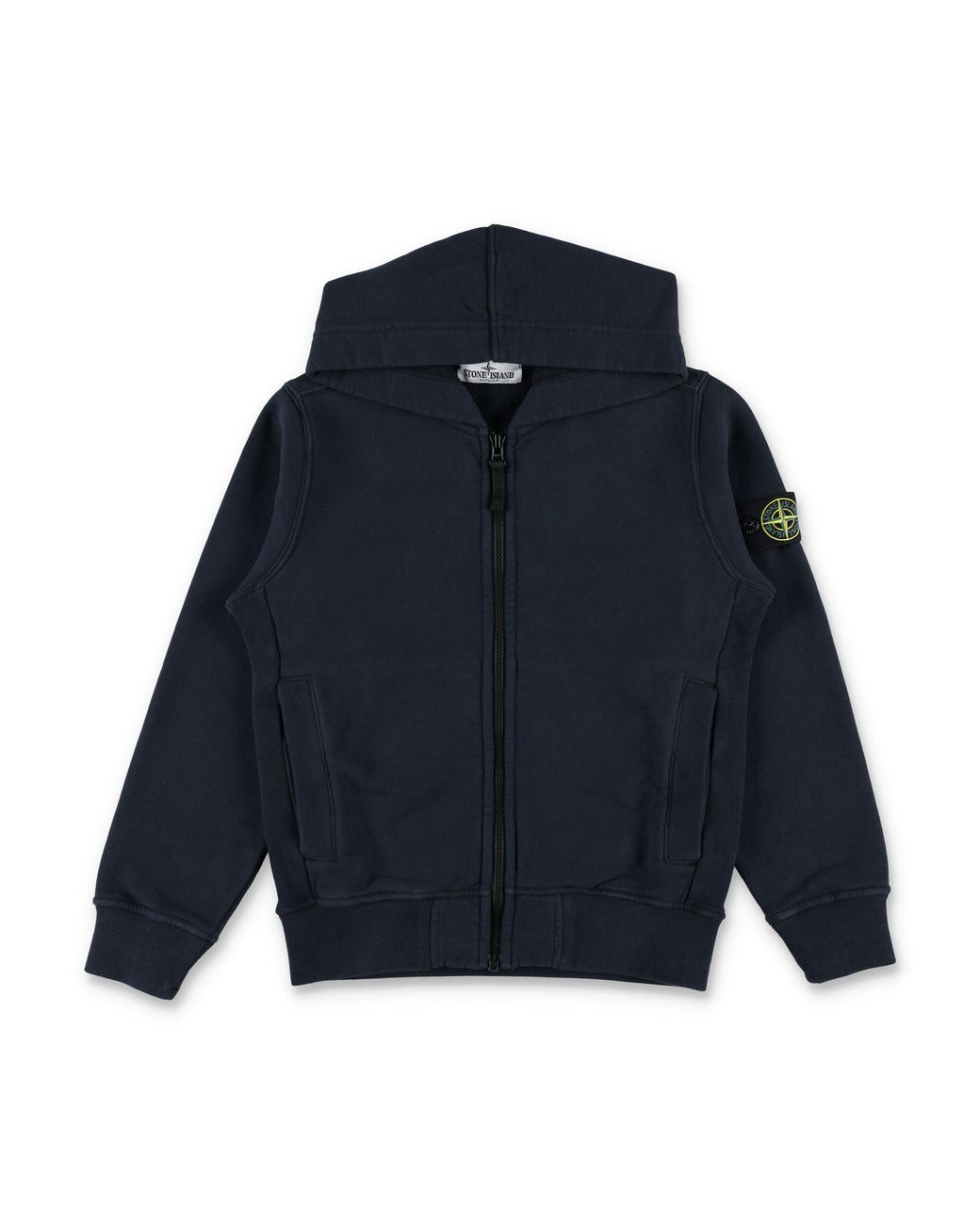Stone Island Blue Junior Hooded Zip Sweatshirt