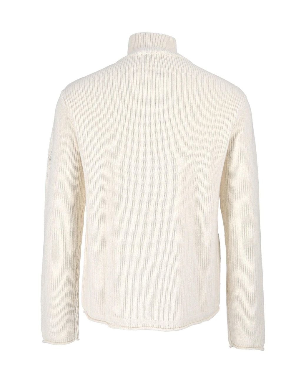 Murphy & Nye White Whisper Fender High-Neck Half-Zip Sweater