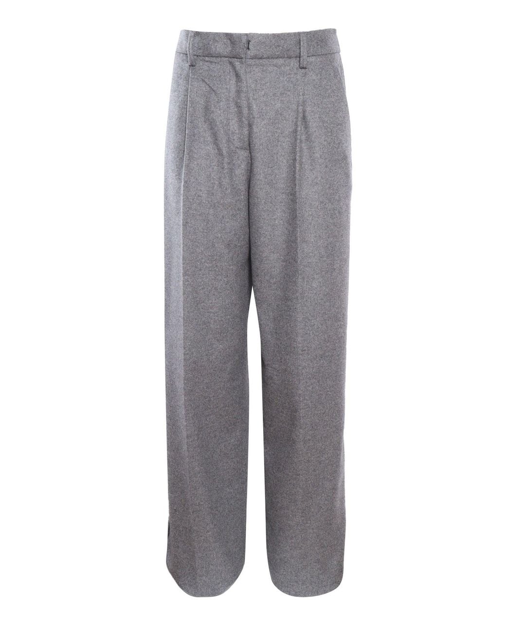 Forte_forte Gray Strength Trousers, High Waist, Wool