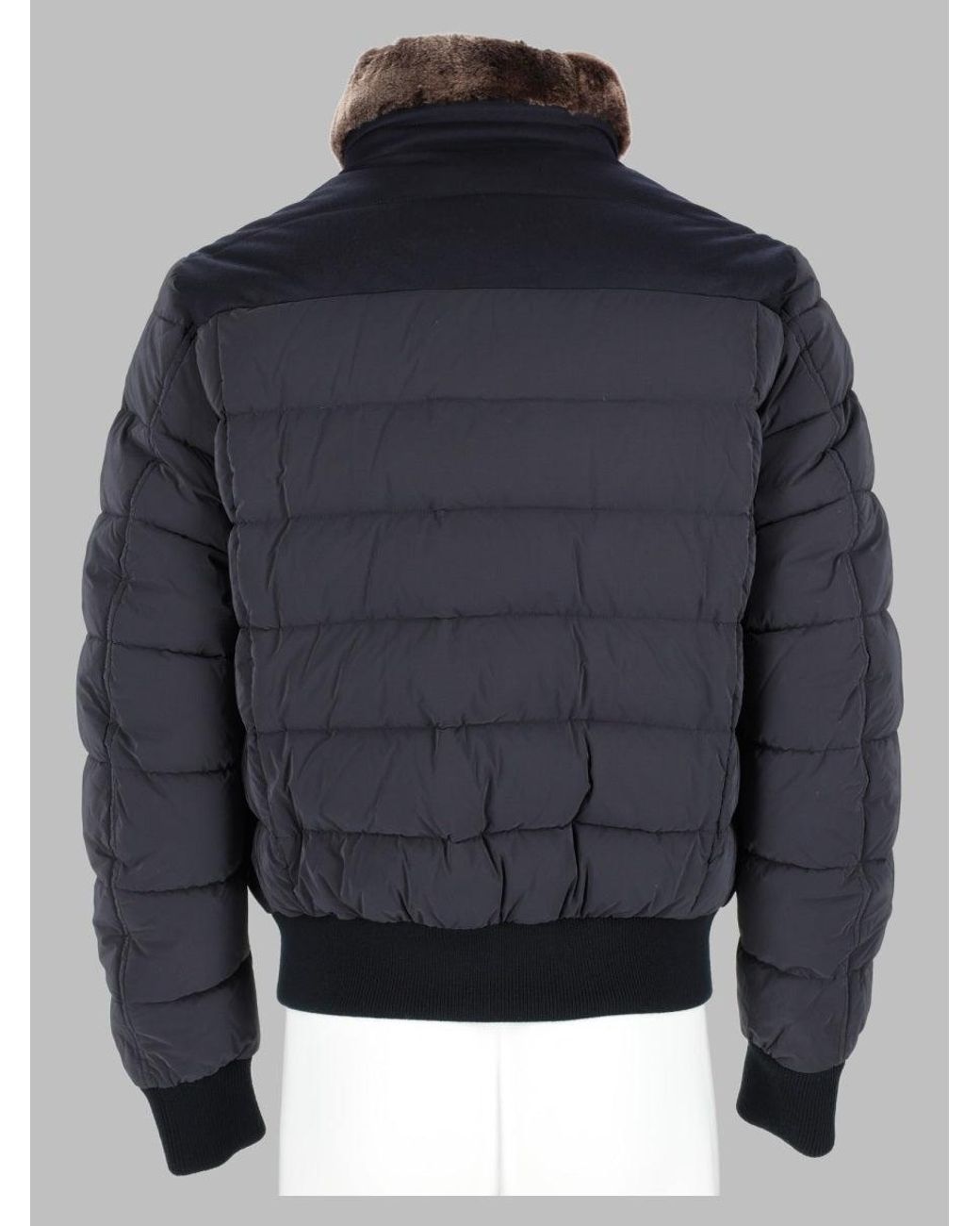 Moorer Blue Hooded Quilted Puffer Jacket for men