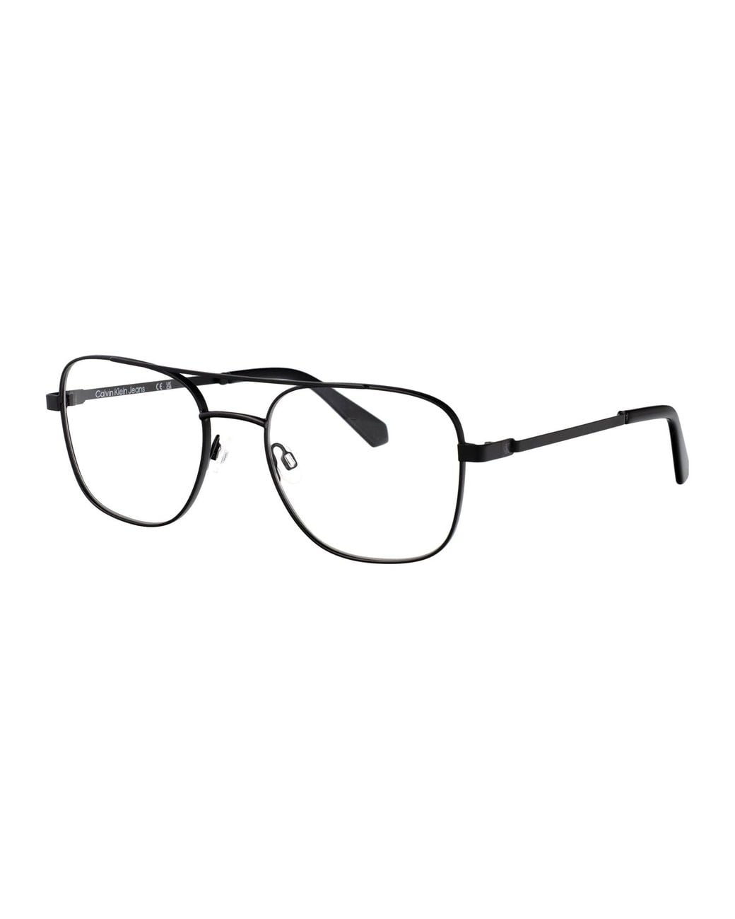 Calvin Klein Black Matte Metal Glasses for men