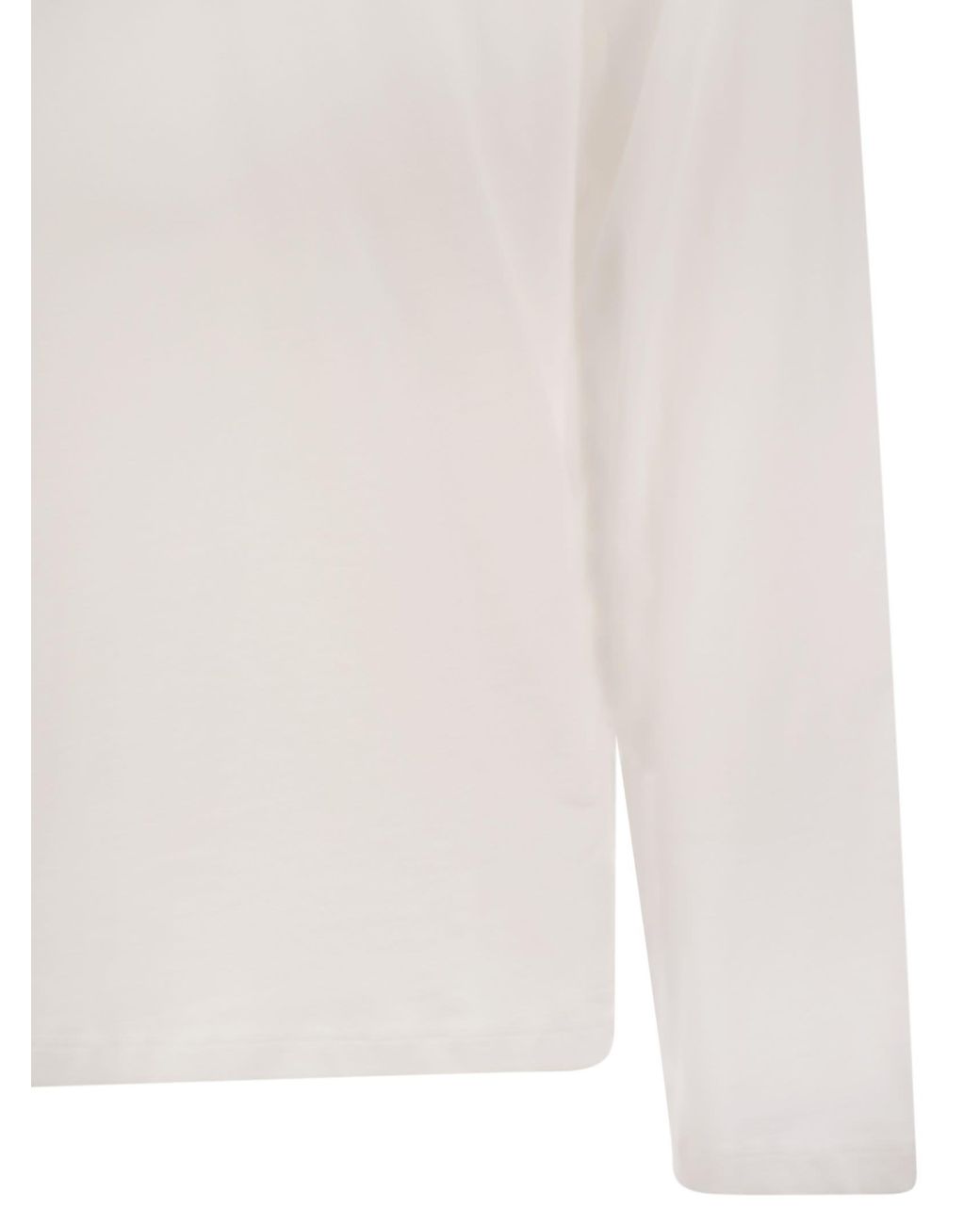 Majestic White Long Sleeved Crew Neck T Shirt