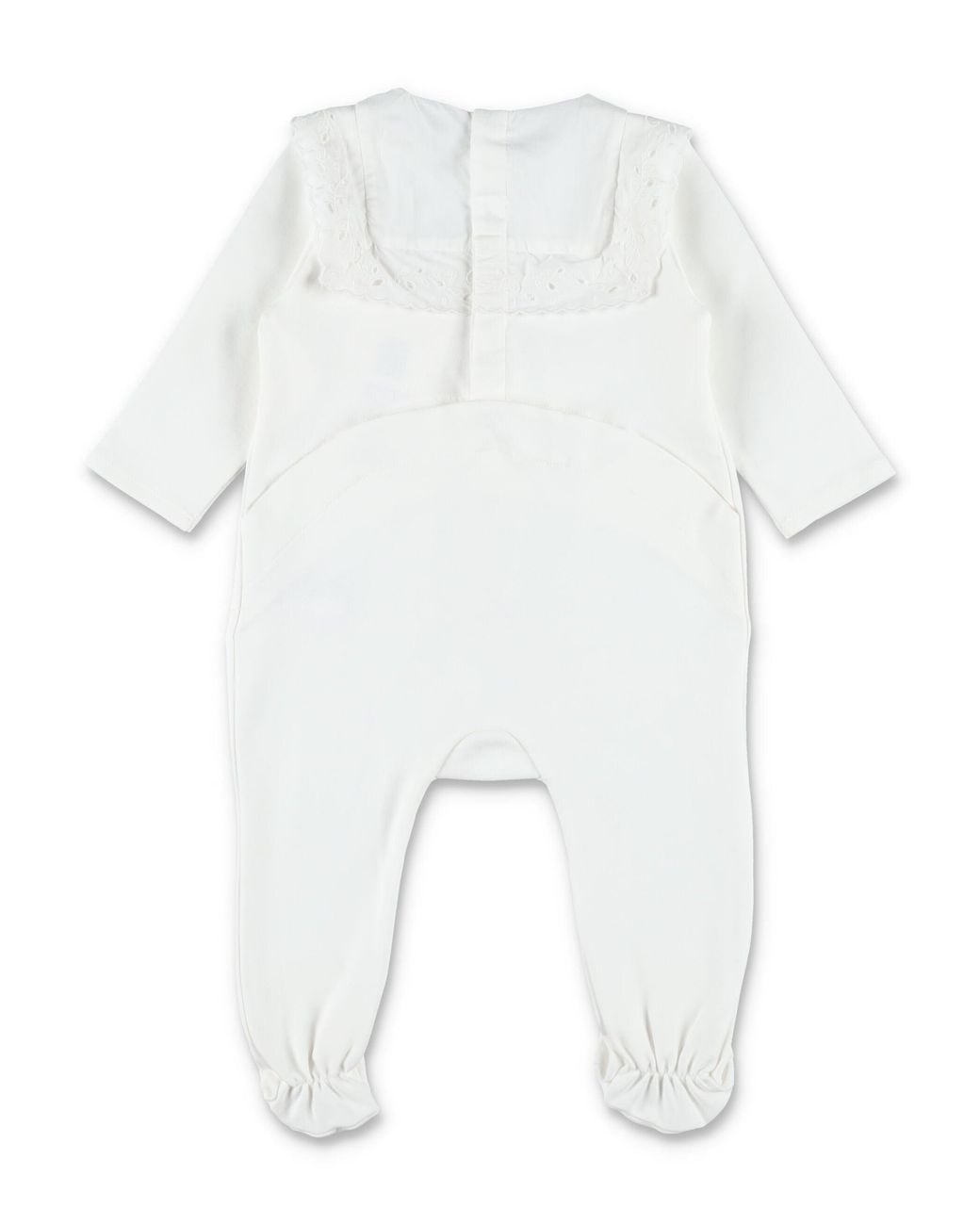 Chloé White Baby Girl Footed Romper Set
